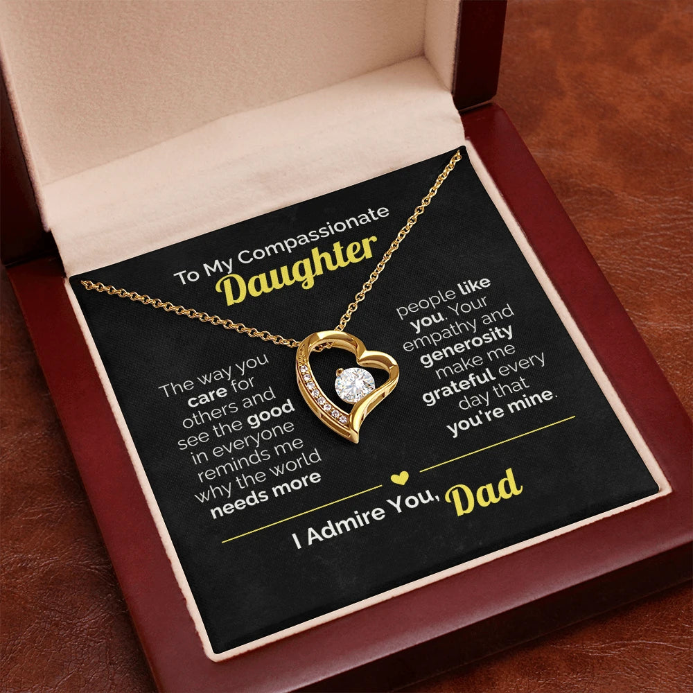 To My Daughter - You Make the World Better - Heart Necklace from Dad