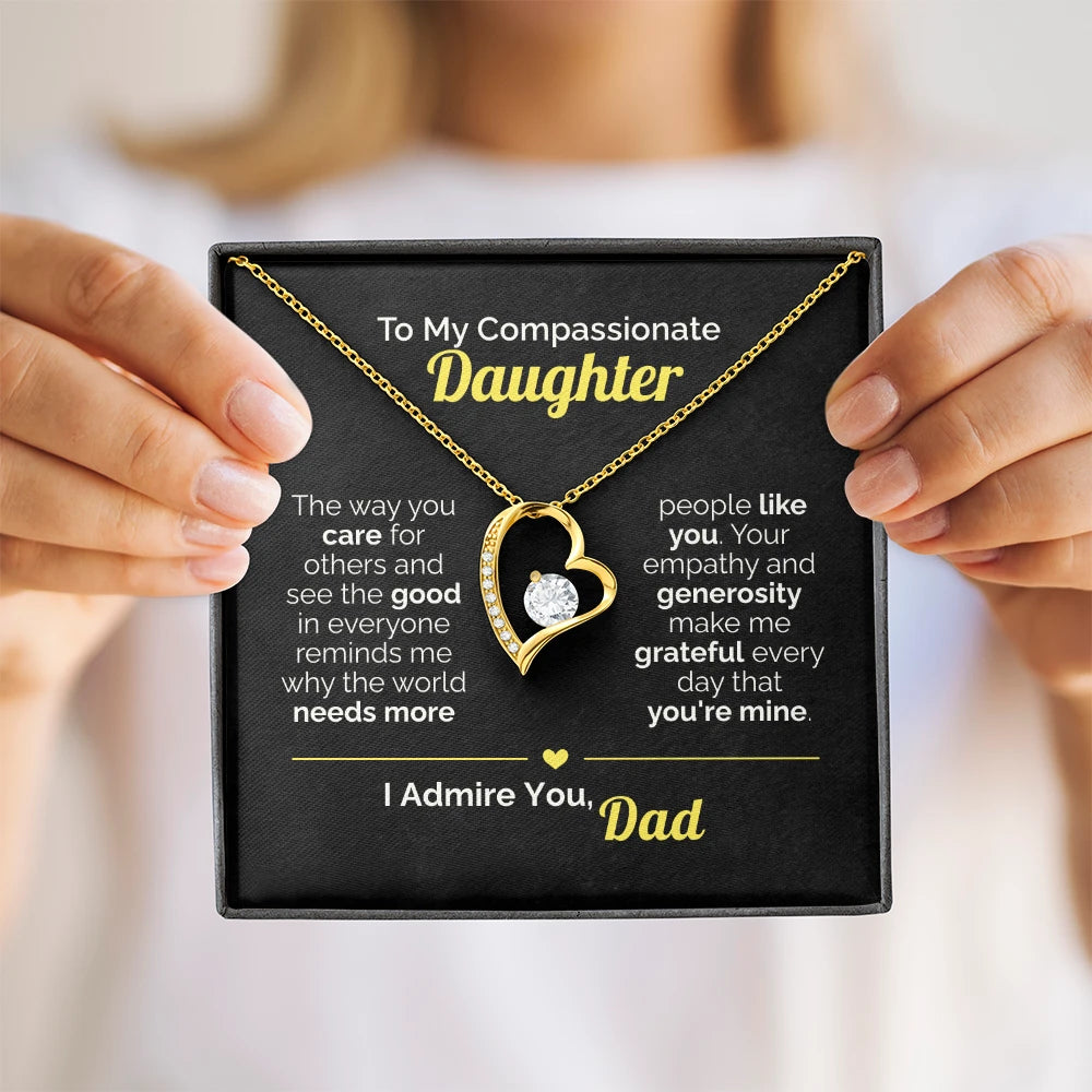 To My Daughter - You Make the World Better - Heart Necklace from Dad
