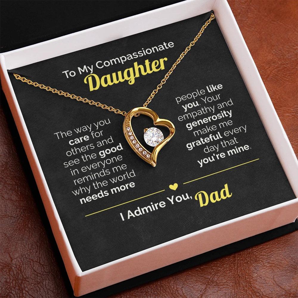 To My Daughter - You Make the World Better - Heart Necklace from Dad
