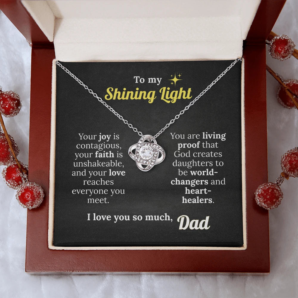 God's Shining Light – Faith Necklace from Dad to Daughter