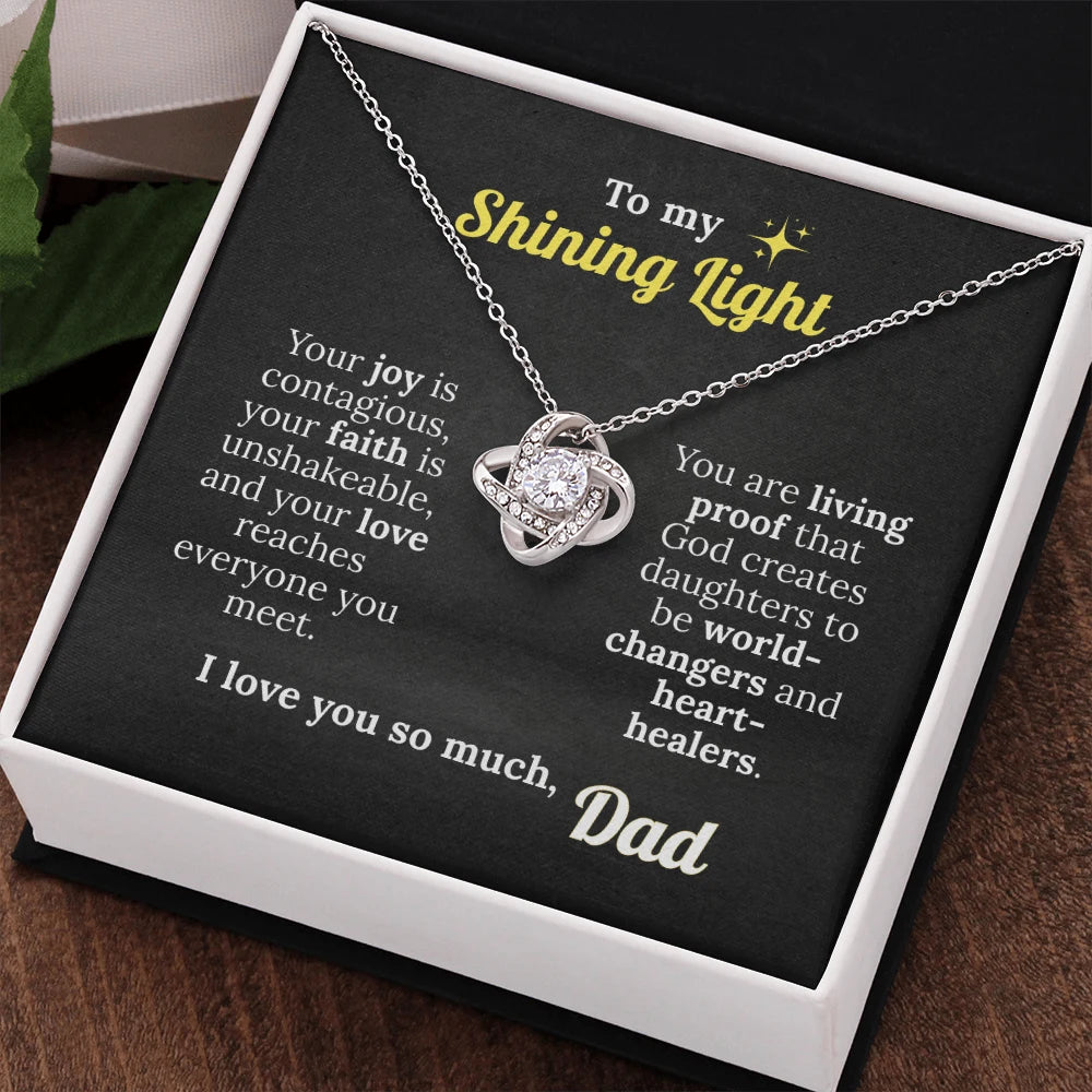 God's Shining Light – Faith Necklace from Dad to Daughter