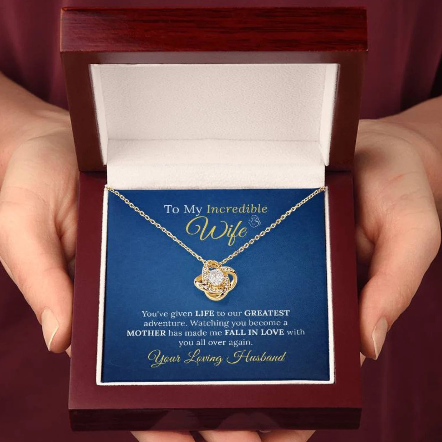 To My Incredible Wife - Love Necklace for New Mothers